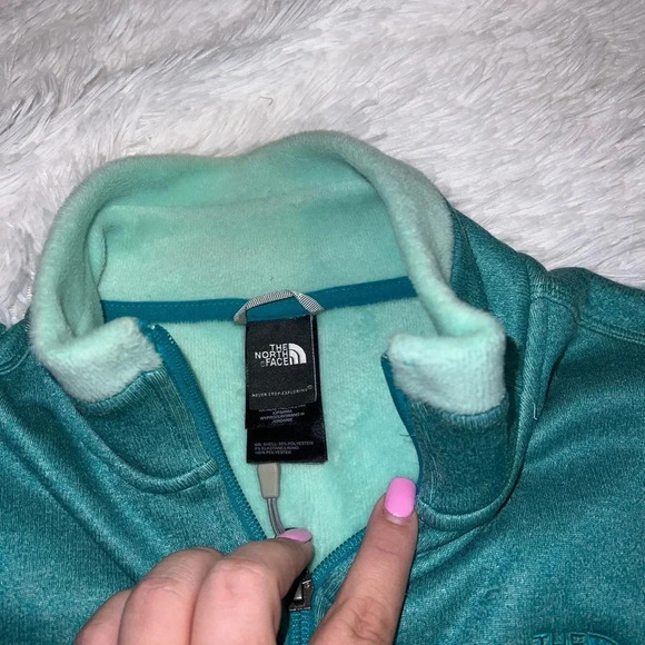 Women’s North Face Zip Up Jacket Blue with Fleece Lining size Medium Base Layer - Picture 5 of 7